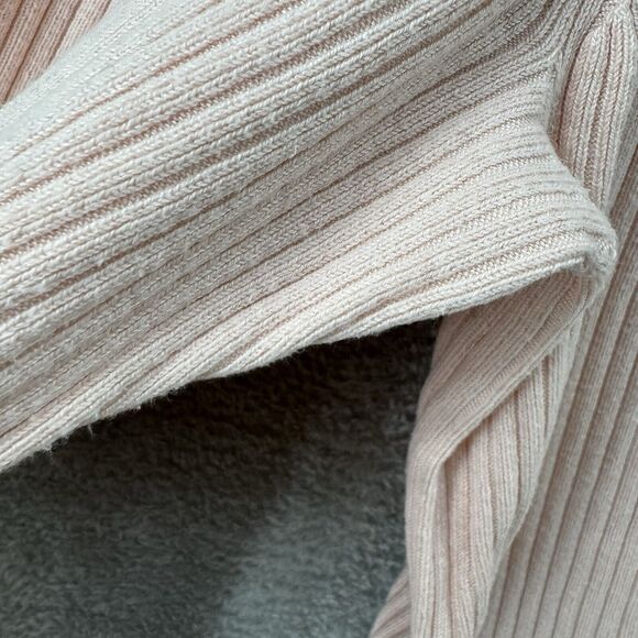 Talbots Sweater Womens Plus 2X Peach Rib Knit Mock Neck Snap Buttons Long Sleeve - Picture 10 of 14